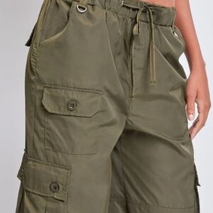 YMI Olive Wide Leg Cargo Pants